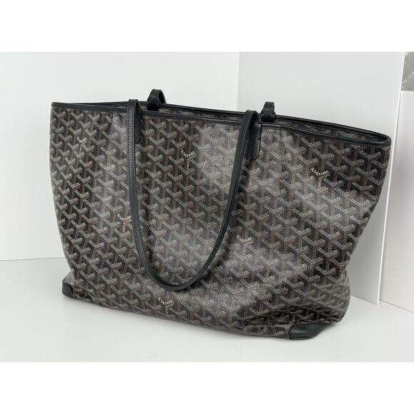 Goyard Handbags - GOYARD Saint Louis PM Coated Canvas Tote Bag Black